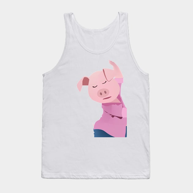 Pig singing mom Tank Top by Kaczmania